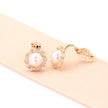 Simple Refined Rhinestone Artificial Pearl Earrings