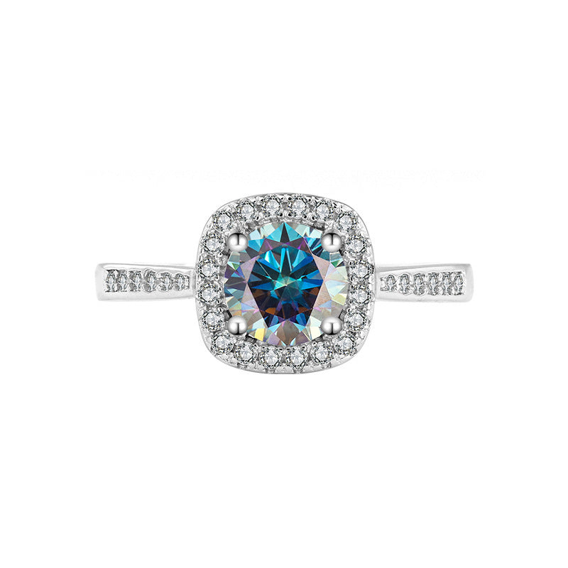 S925 Sterling Silver Moissanite Ring Women