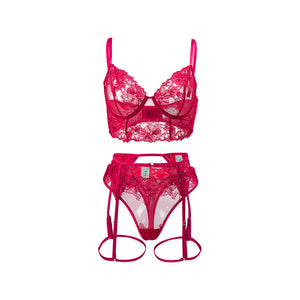 Lace Embroidery Underwear Set Cute Girl