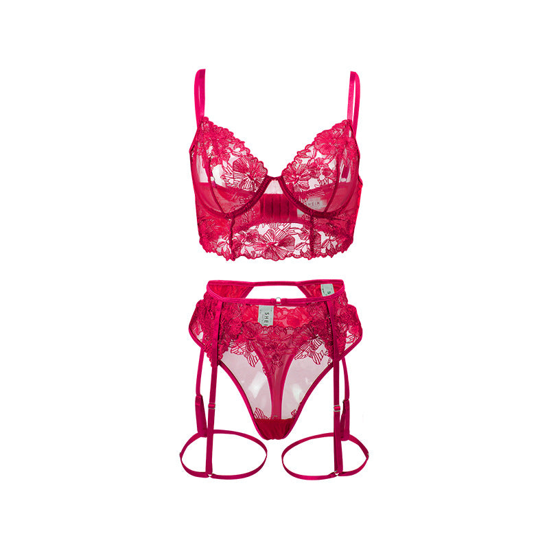 Lace Embroidery Underwear Set Cute Girl