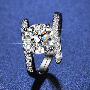 Inlaid Zircon Geometric Ring For Women