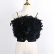 Womens Summer Petal Feather Camisole Wrapped Chest
