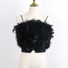 Womens Summer Petal Feather Camisole Wrapped Chest