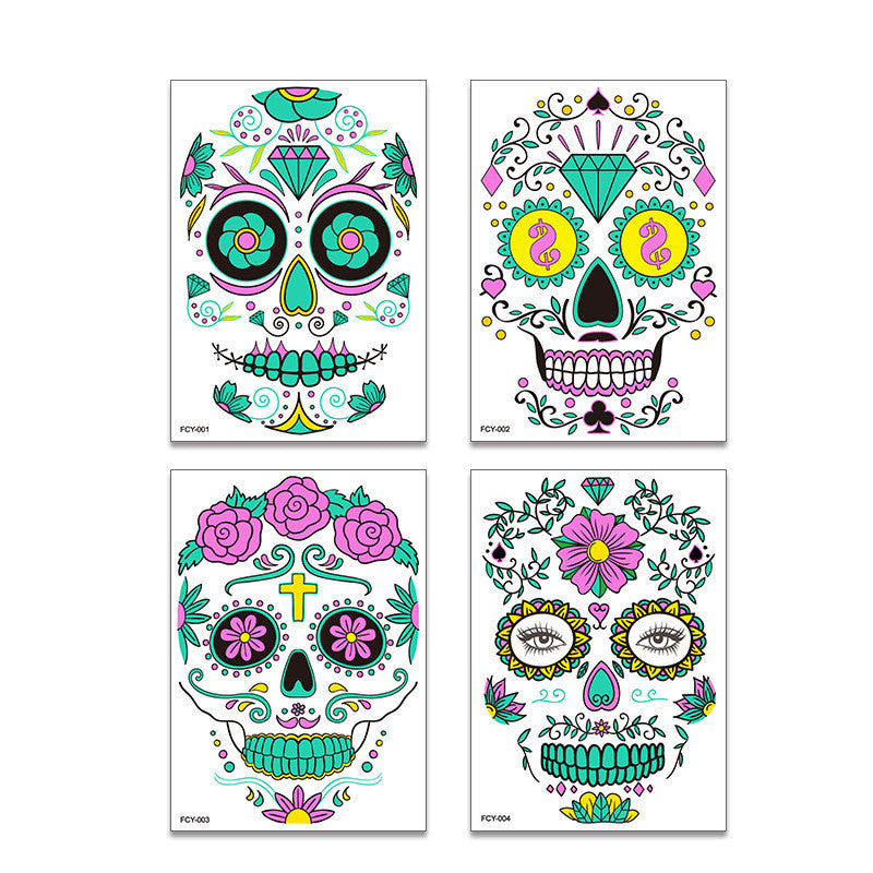 Funny Halloween Two-color Luminous Tattoo Stickers