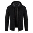 Knitwear Men's Hooded Sweater Fleece-lined Velvet-added Thickness Fleece-lined Warm Cardigan Coat