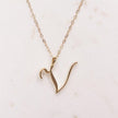 Gold 26 Old English Initial Letter Necklaces For Women