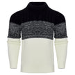 Men's Casual Color Block Long Sleeve Cable Knit Pullover Sweater