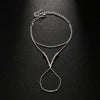 Women's V-finger Simple Copper Bracelet Silver Double-layer Bracelet
