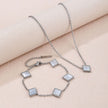 Square Natural White Shell Pendant Collarbone Necklace Bracelet