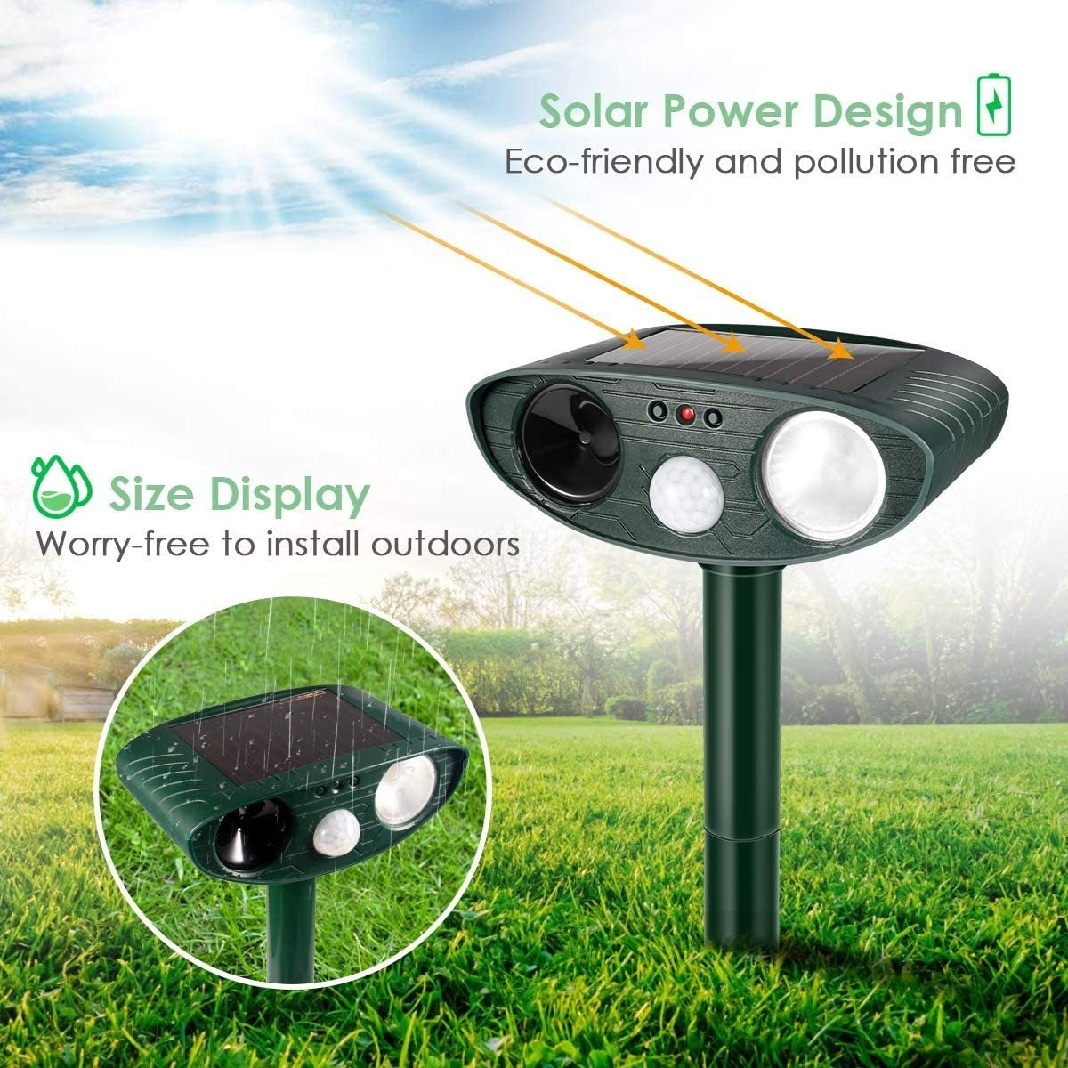 Outdoor Solar-powered Animal Repeller Strobe Light Light