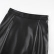 Leisure Split High Waist Leather Skirt