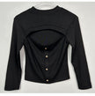 Winter New Elegant Slim-fit Hollow-out Slim Fit Short Long Sleeve Top Women