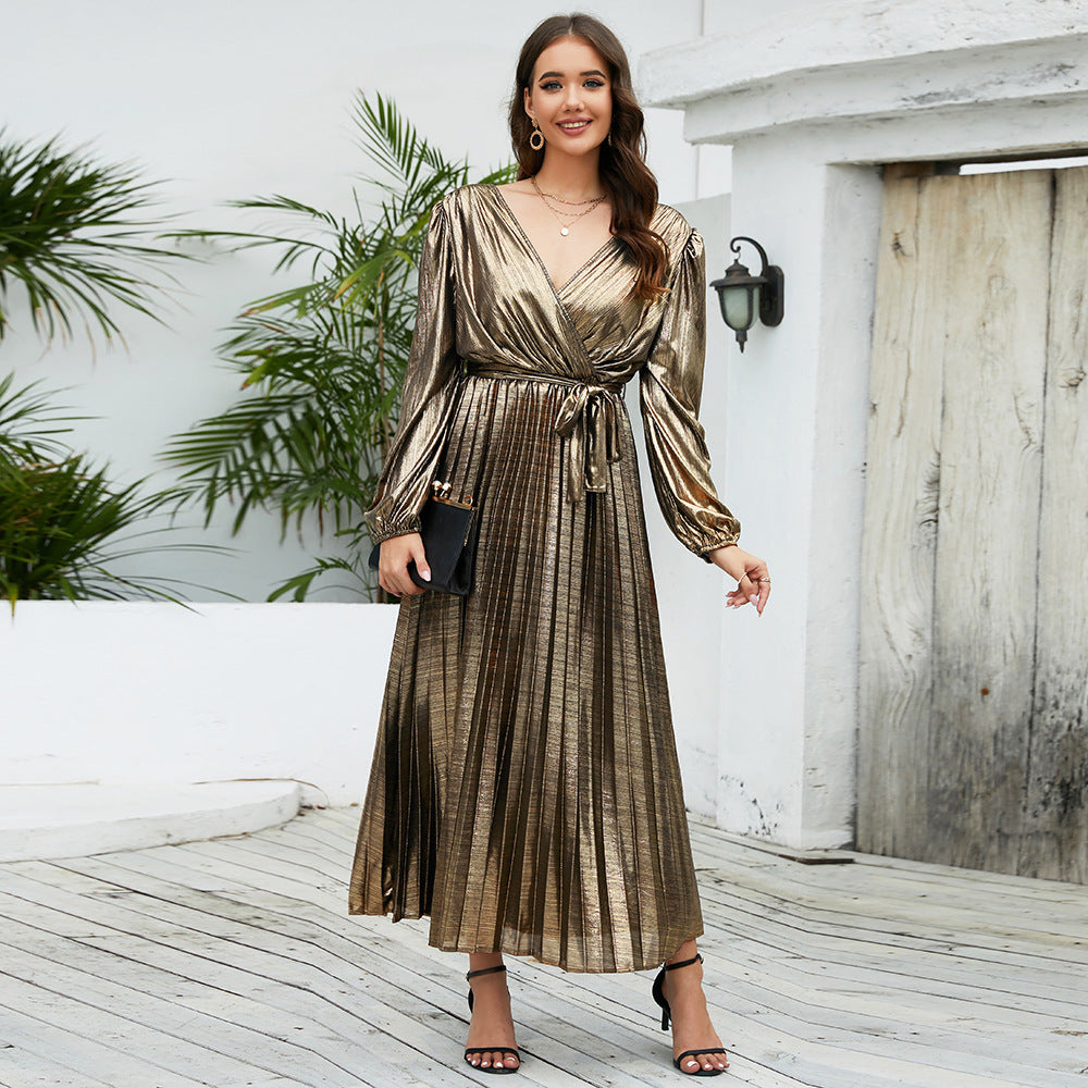 Women's Slim Fit Long Style Long Sleeve Night Dress