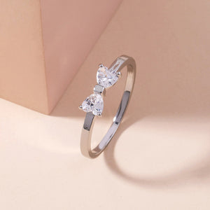 Cute Mini Bow Zircon Index Finger Ring Girl