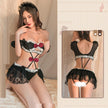 Polka Dot Mesh Underwear Uniform Suit Women