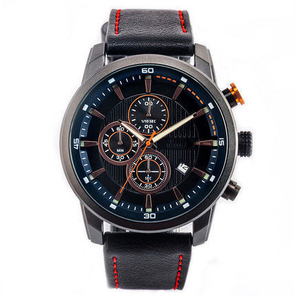 Multifunctional Leather Sports Quartz Watch