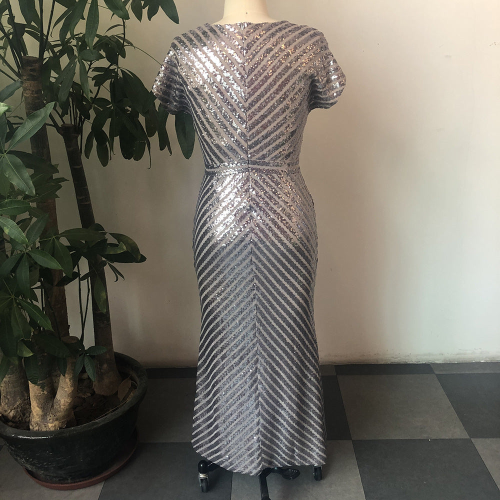 Hot Style Commuter Twill Sequin Dress