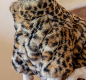 Fluffy Leopard Hairless Cat Clothes Short Plush Cat Fur