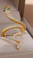 New Copper-plated Gold Zircon Snake Ring