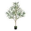 150cm Artificial Olive Tree With Black Pot, Tall Fake Tree With Natural Wood Trunk & Realistic Green Leaves And Fruits, Indoor Faux Plant For Home, Office, Living Room, Corner Decor