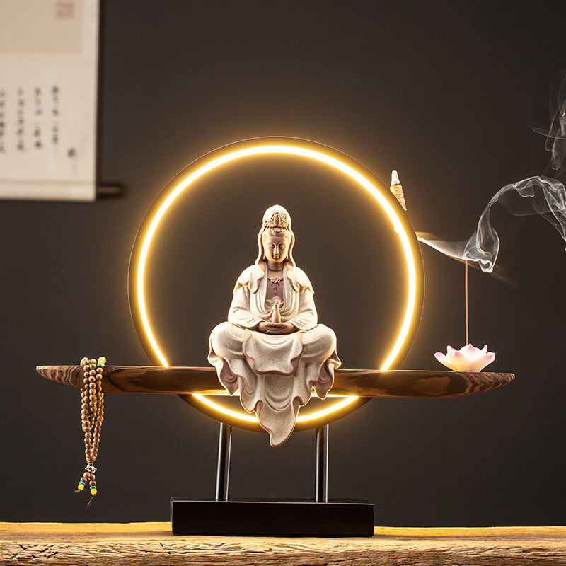 Buddha Statue Home Worship Desk Furnishings