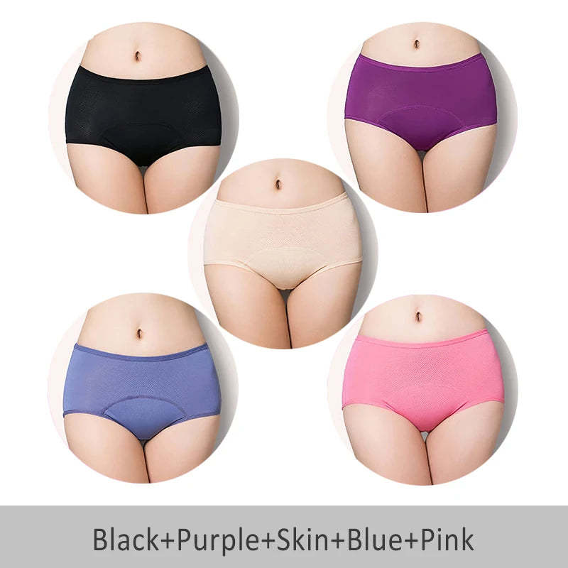 5PCS Menstrual Underwear Women Leak Proof Panties