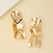 Exaggerated Personalized Design Pleated Metal Earrings