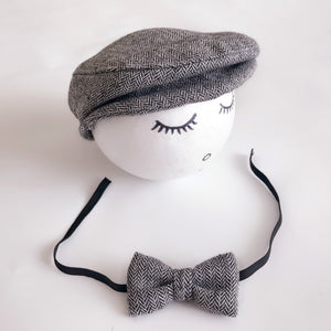 Gentleman Peaked Hat Bow Tie Baby Cartoon Taking Picture Hat Newborn Baby Child Photography Clothing Topper
