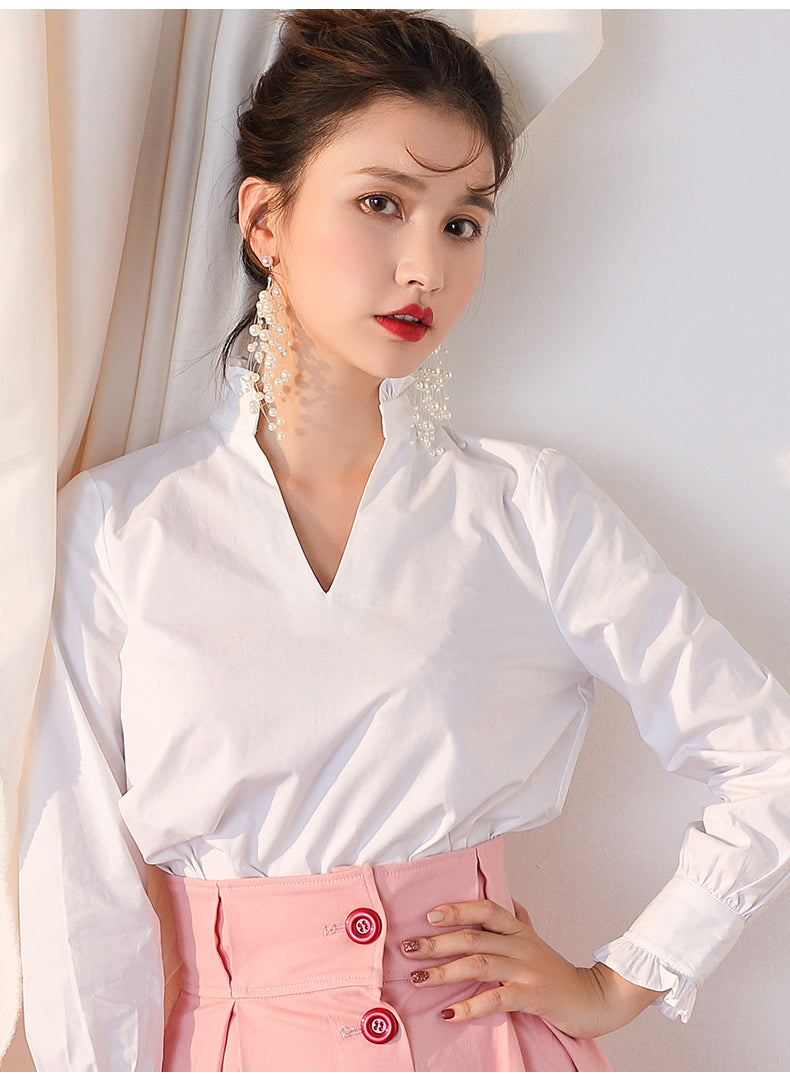 Exaggerated White Tassel Earrings Female Long