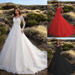 Long Sleeve Off-shoulder White Bridal Wedding Dress Dress