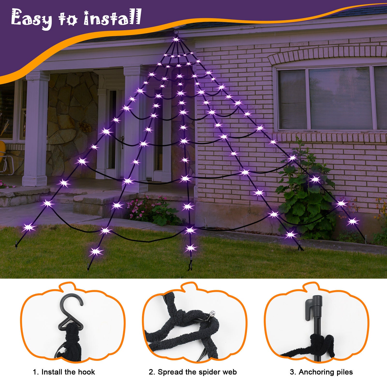 Halloween Decoration Giant Spider Web Party Props Decor Outdoo