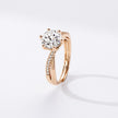 Affordable Luxury Style Champagne Gold Ring Personality Micro-inlaid Twisted Arm Six-claw