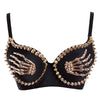 Women Nightclub Black Finger Bra