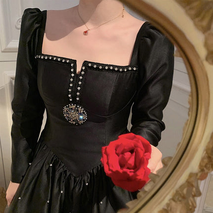Retro Heavy Industry Little Black Dress Dress Dress Women