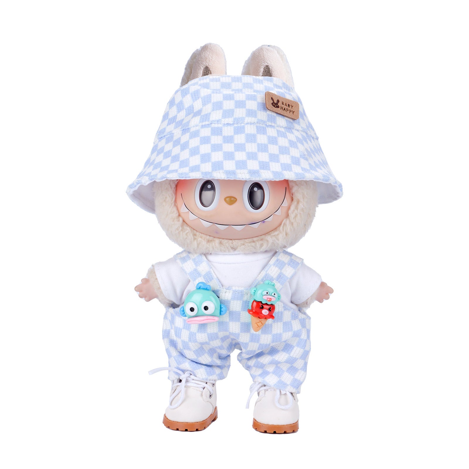 17CM Bucket Hat Underwear Hanging Blouse And Pants Doll Clothes