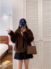 Short Artificial Mink Hair Fur Coat For Women