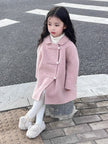 Sweet Reversible Woolen Coat Medium And Large Children And Girls