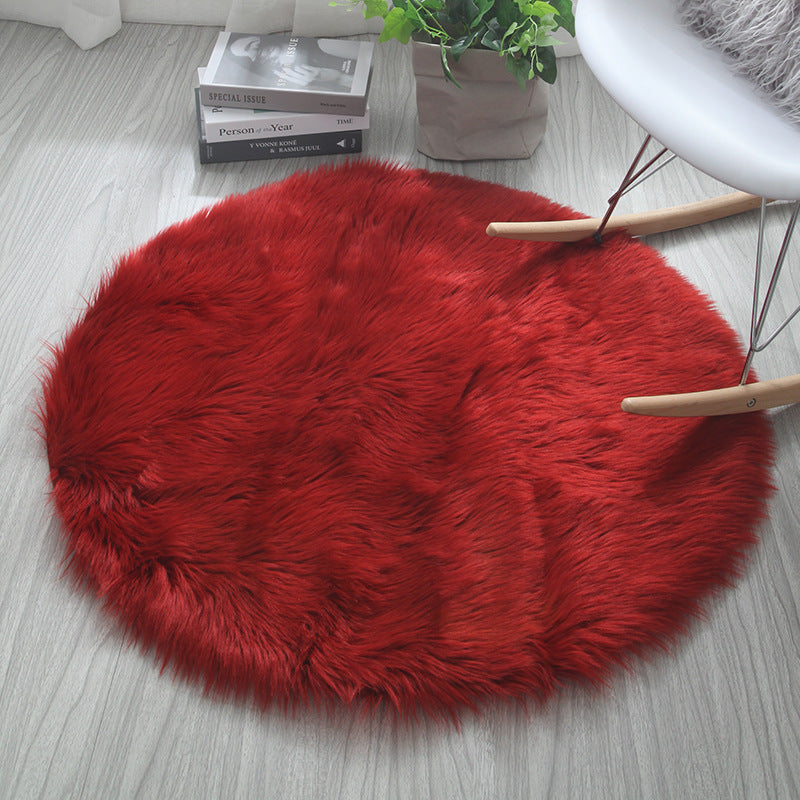 Living Room Bedroom Round Solid Color Carpet