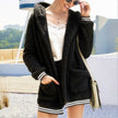 Hooded fur coat