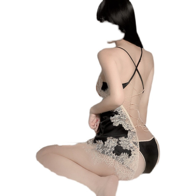 Pajamas Women Thin Ice Silk Halter Strap Nightdress