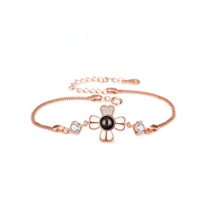 Sterling Silver Bracelet Language Photo Projection Minimalist Model