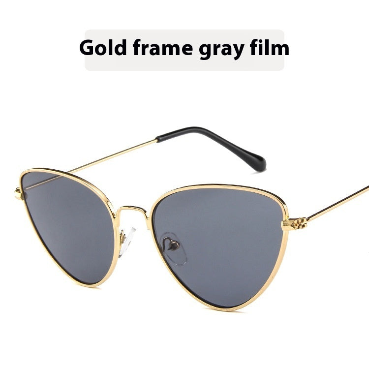 Cat's Eye Plain Glasses Retro Metal Optical Frame