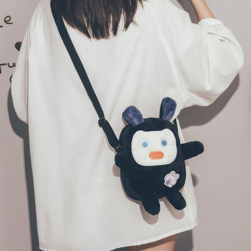 Cute Small Bag Female New Wild Ins Cartoon Doll Plush Bag Personality Funny One-shoulder Messenger Bag