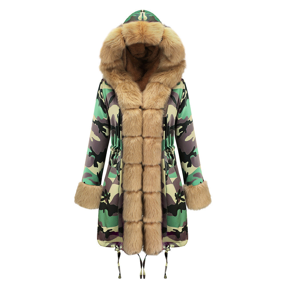 Plus Velvet Warmth And Thick Mid-length Cotton Coat