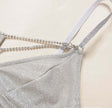 Women's Fashion Underwear Lace Rhinestone Three-piece Suit