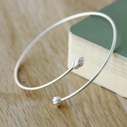 Argent Pur Lotus Lotus Seedpod Open-ended Bracelet