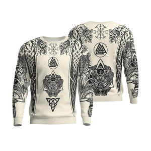 European And American 3D Printed Viking Series Pattern Loose Sports And Leisure Pullover Top