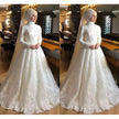 Long Sleeve White Dignified Wedding Dress