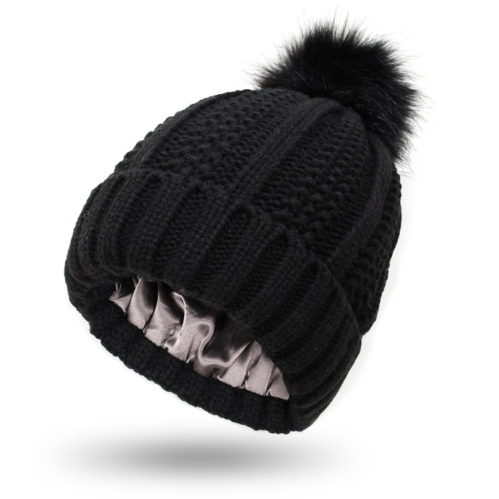 Fashion Stretchy Satin Lined Skull Knit Hats Beanie Hat For Women