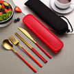 Kitchen Accessories Camping Travel Sets Gold Knife Fork Spoon Portable Cutlery Sets with case